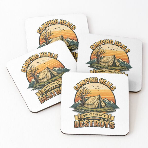 Item preview, Vintage Camping Heals What The City Destroys Retro Outdoor T-Shirt Design designed and sold by AMIR PRO .