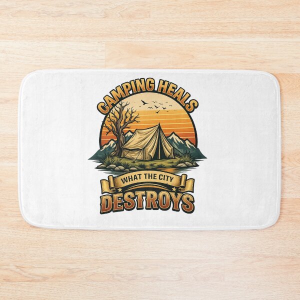 Item preview, Vintage Camping Heals What The City Destroys Retro Outdoor T-Shirt Design designed and sold by AMIR PRO .