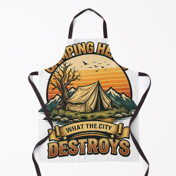 Item preview, Vintage Camping Heals What The City Destroys Retro Outdoor T-Shirt Design designed and sold by AMIR PRO .