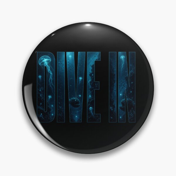 Item preview, DIVE IN — Midnight Trench Tee (Abyssal Biolume Lettering) designed and sold by Jandedan.