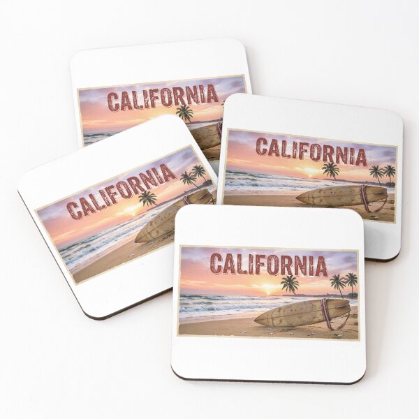 Item preview, *Vintage CALIFORNIA Beach Sunset with Surfboard - Surf Culture Design* designed and sold by Petringo.