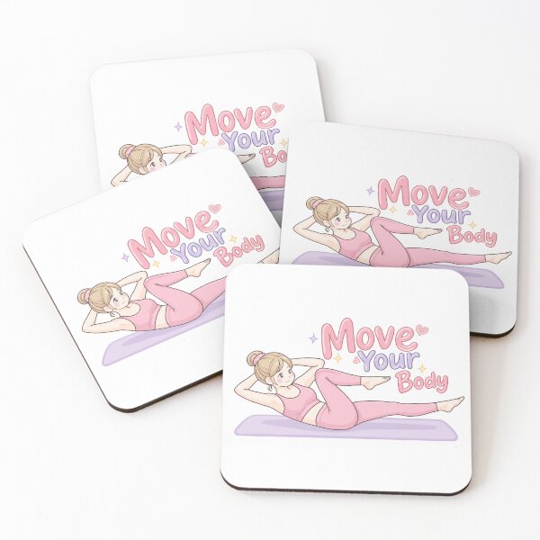 Item preview, Move Your Body – Cute Pilates Girl Workout Design | Fitness Motivation Quote designed and sold by PTMinimalShop.