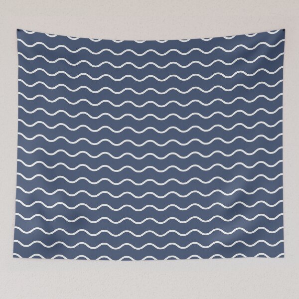 Item preview, Patrón de olas azules y blancas designed and sold by pattern-archive.