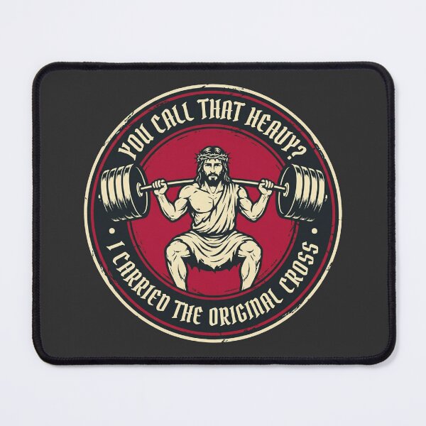 Item preview, Funny Swole Jesus Squatting Heavy - Leg Day Fitness Gym Humor designed and sold by quackynaut.