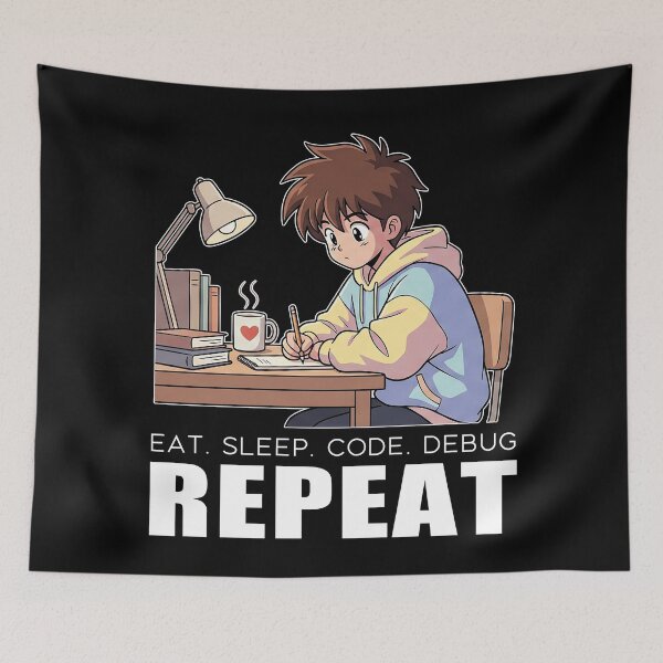 Item preview, Retro Lofi Developer - Eat Sleep Code Debug Repeat - 90s Aesthetic Coder designed and sold by Osmose-Studio.