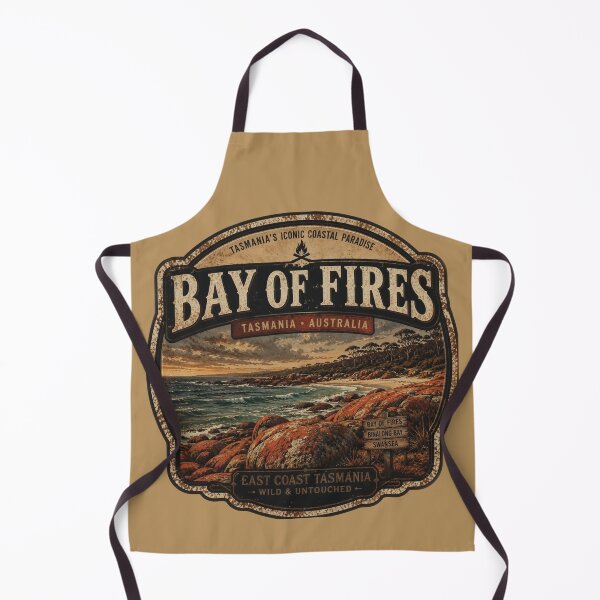 Item preview, Bay of Fires Tasmania Vintage Travel Sticker designed and sold by Random Designs.