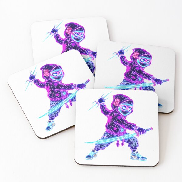 Item preview, Neon Ninja Stickers – Glow Art Designs designed and sold by Cyber-ART-Studio.