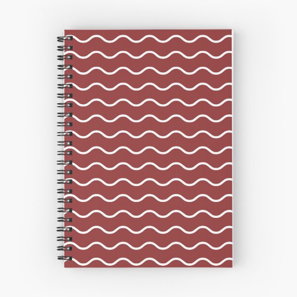 Item preview, Brick Red And White Waves Pattern designed and sold by pattern-archive.