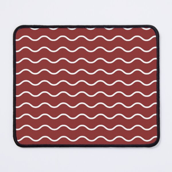 Item preview, Brick Red And White Waves Pattern designed and sold by pattern-archive.