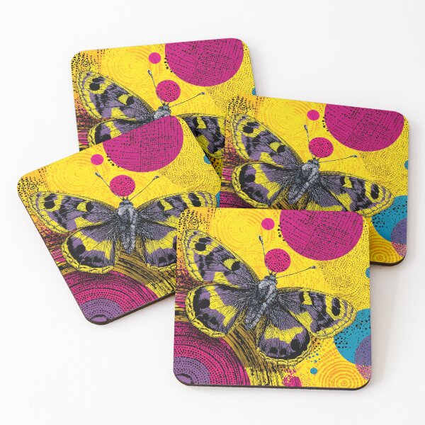 Item preview, Colorful Butterfly Pop Art, Teal Purple Yellow Abstract Wings Art designed and sold by daila70.