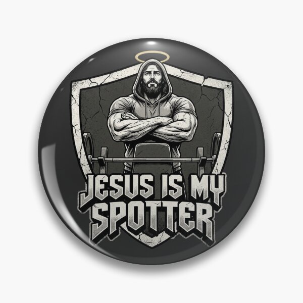 Item preview, Jesus Is My Spotter - Funny Bench Press Gym Meme - Holy Gains designed and sold by quackynaut.