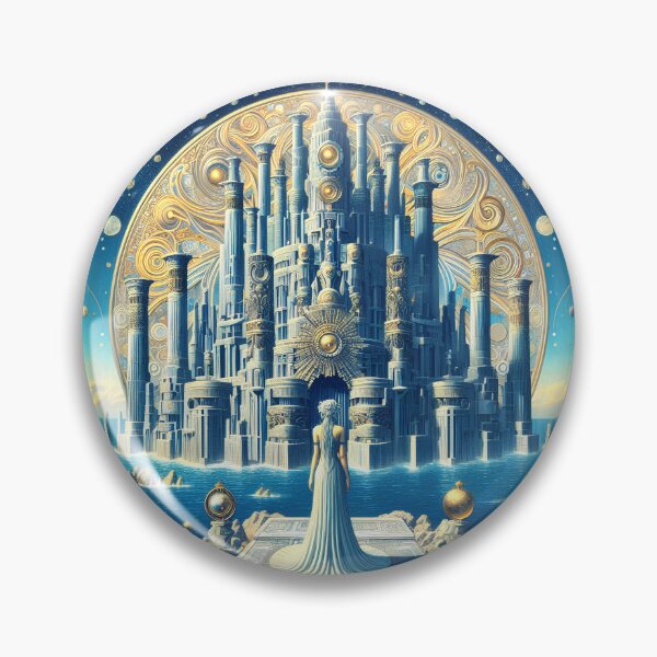 Item preview, The Temple of Poseidon in Atlantis | Mythic Fantasy City Art designed and sold by Stoneflower-Art.