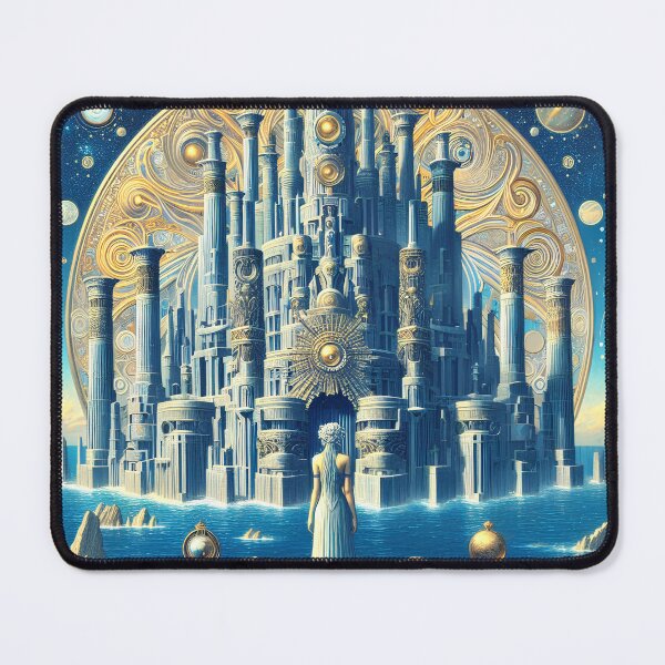 Item preview, The Temple of Poseidon in Atlantis | Mythic Fantasy City Art designed and sold by Stoneflower-Art.
