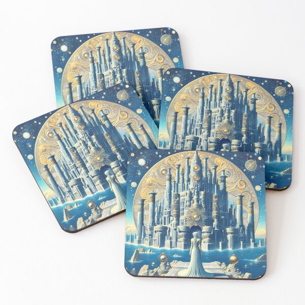 Item preview, The Temple of Poseidon in Atlantis | Mythic Fantasy City Art designed and sold by Stoneflower-Art.