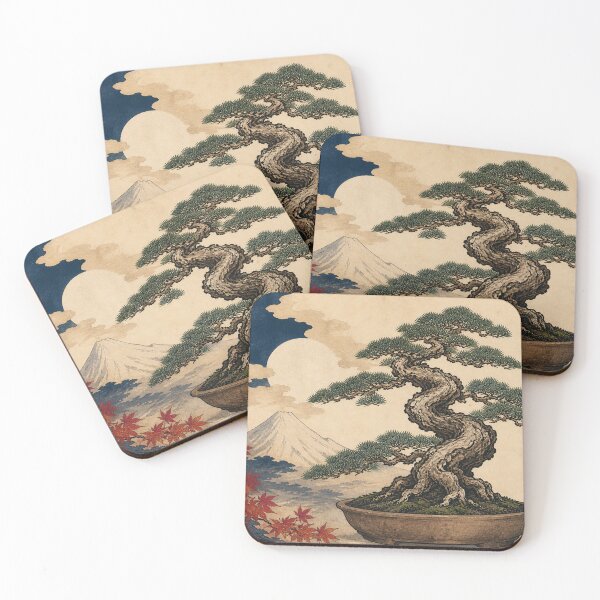 Item preview, Bonsai Pine - Vintage Traditional Japanese Ukiyo-e Woodblock Print Style designed and sold by bapupa.