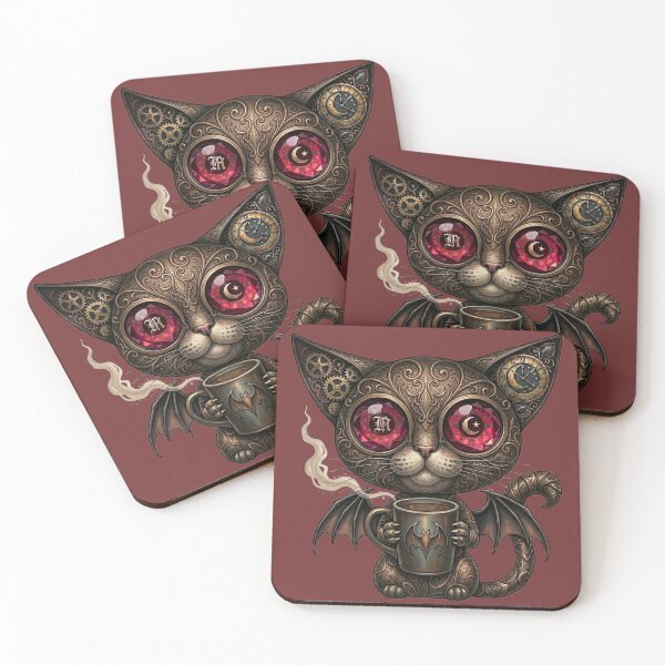 Item preview, Spooky Coffee Cat Gothic Occult Aesthetic designed and sold by MegaNovaArt.