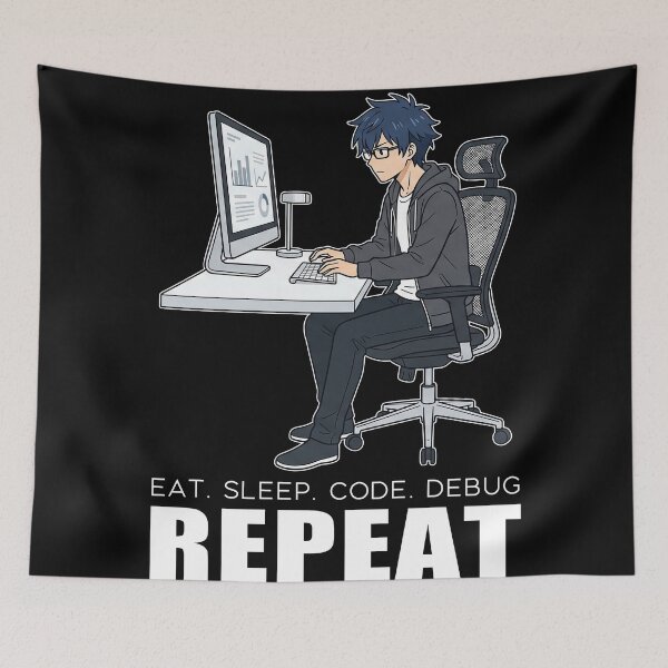 Item preview, Modern Corporate Developer - Eat Sleep Code Debug Repeat - Sleek Tech Art designed and sold by Osmose-Studio.