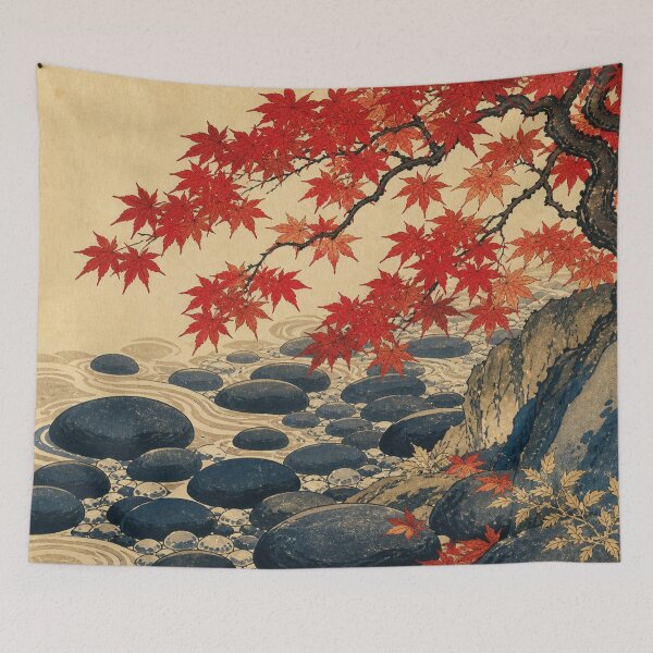 Item preview, Japanese Maple - Vintage Traditional Ukiyo-e Woodblock Print Style designed and sold by bapupa.