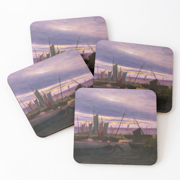 Item preview, Caspar David Friedrich. Ships in the harbor at sunset designed and sold by likiska.
