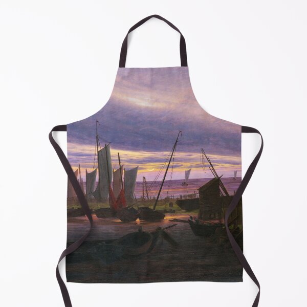 Item preview, Caspar David Friedrich. Ships in the harbor at sunset designed and sold by likiska.