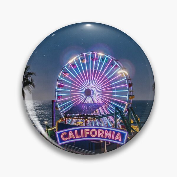 Item preview, *Neon CALIFORNIA Pier Night - Ferris Wheel & Palm Trees Beach Design* designed and sold by Petringo.
