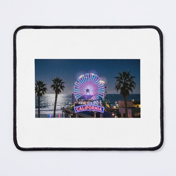 Item preview, *Neon CALIFORNIA Pier Night - Ferris Wheel & Palm Trees Beach Design* designed and sold by Petringo.