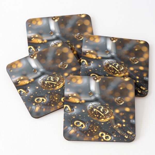 Item preview, Golden Liquid Numbers Abstract Tech Art designed and sold by Visual Foundry.