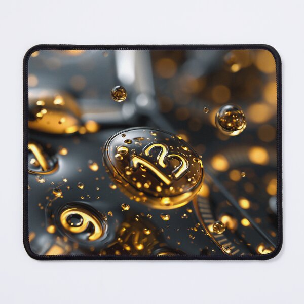 Item preview, Golden Liquid Numbers Abstract Tech Art designed and sold by Visual Foundry.