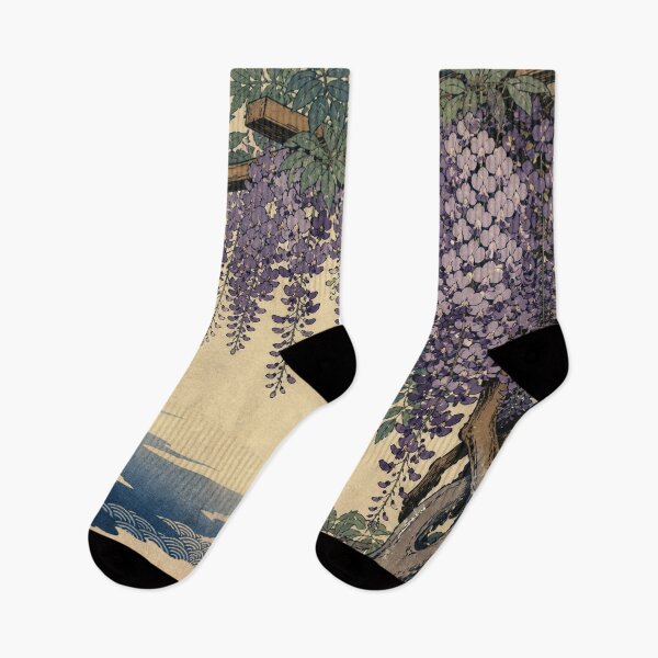 Item preview, Japanese Wisteria - Vintage Traditional Ukiyo-e Woodblock Print Style designed and sold by bapupa.