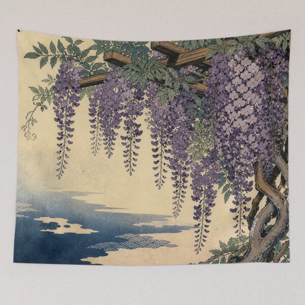 Item preview, Japanese Wisteria - Vintage Traditional Ukiyo-e Woodblock Print Style designed and sold by bapupa.