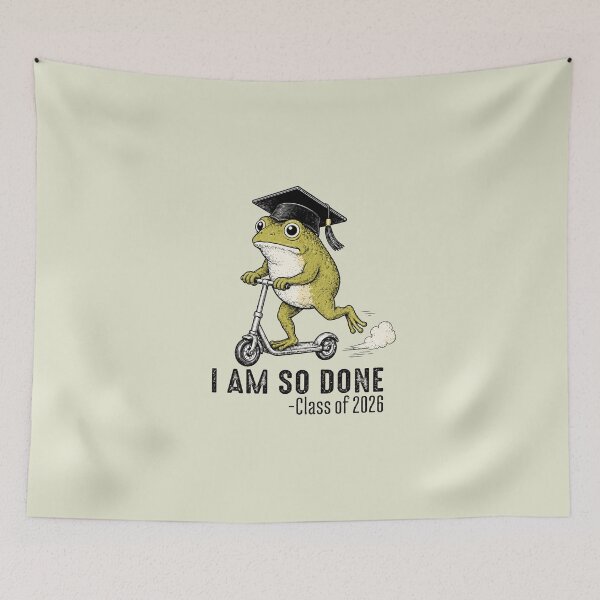 Item preview, I Am So Done Class of 2026 Senior 26, Funny Graduation Frog designed and sold by OndaLifeCo.