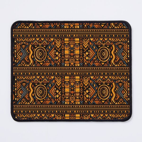 Item preview, African Tribal Border - Warm Ochre Geometric Aztec Totem Art designed and sold by myforestfog.