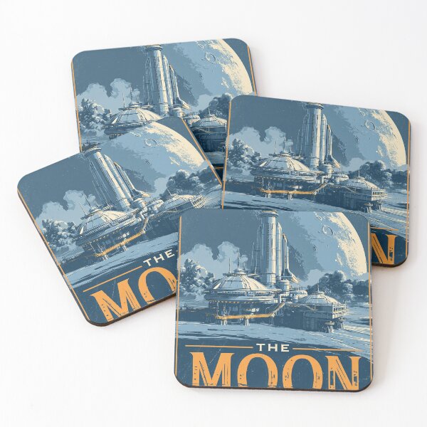 Item preview, The Moon Colony Retro Travel Poster designed and sold by Visual Foundry.