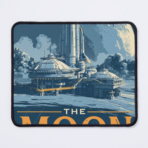 Item preview, The Moon Colony Retro Travel Poster designed and sold by Visual Foundry.