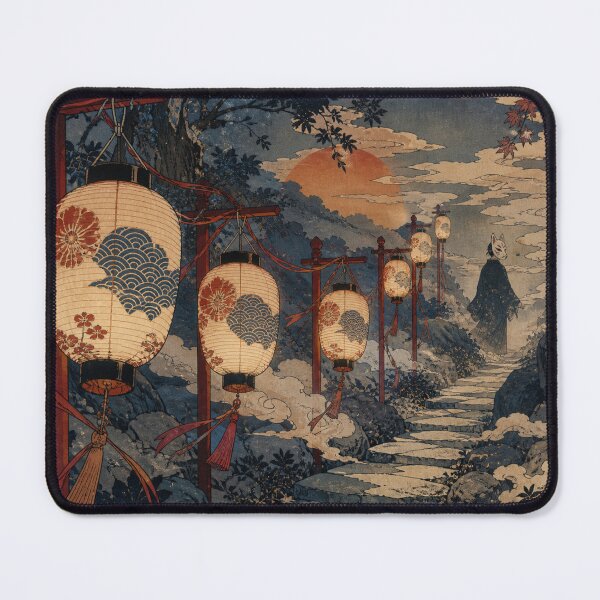 Item preview, Kitsune Lantern-Lit Procession - Vintage Traditional Japanese Ukiyo-e Woodblock Print Style designed and sold by bapupa.