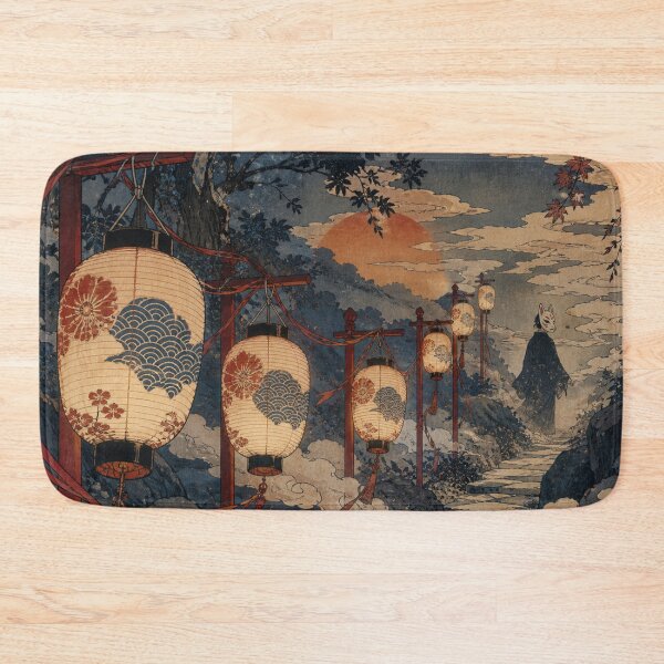 Item preview, Kitsune Lantern-Lit Procession - Vintage Traditional Japanese Ukiyo-e Woodblock Print Style designed and sold by bapupa.