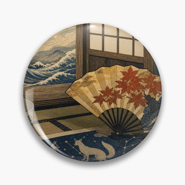 Item preview, Tea with the Kitsune Spirit - Vintage Traditional Japanese Ukiyo-e Woodblock Print Style designed and sold by bapupa.