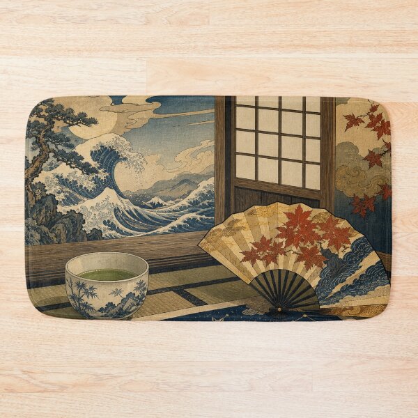 Item preview, Tea with the Kitsune Spirit - Vintage Traditional Japanese Ukiyo-e Woodblock Print Style designed and sold by bapupa.