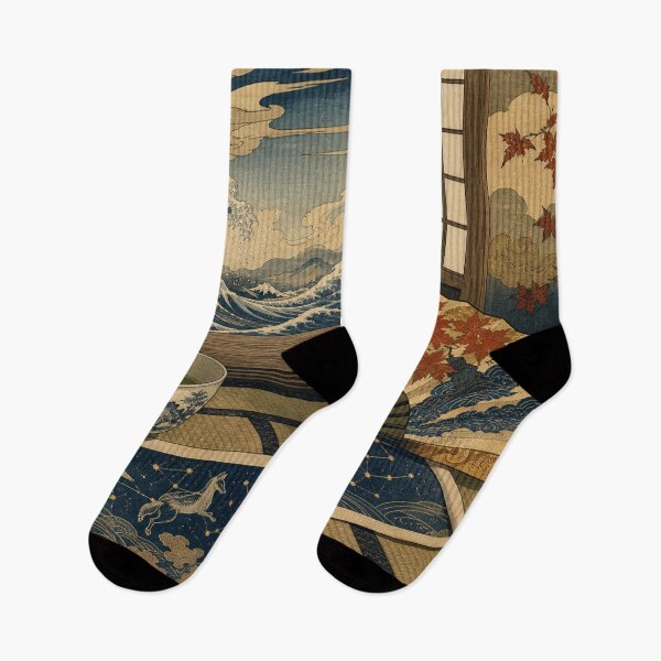 Item preview, Tea with the Kitsune Spirit - Vintage Traditional Japanese Ukiyo-e Woodblock Print Style designed and sold by bapupa.