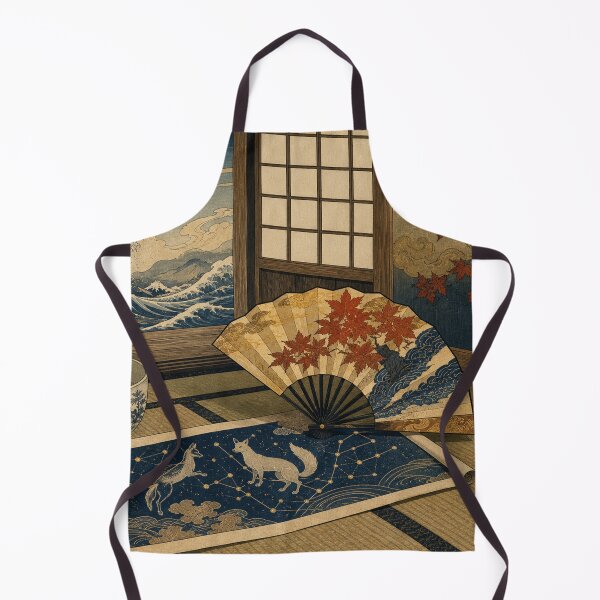 Item preview, Tea with the Kitsune Spirit - Vintage Traditional Japanese Ukiyo-e Woodblock Print Style designed and sold by bapupa.