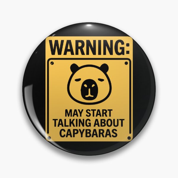 Item preview, Capy Warning - Capybara Sign Meme Sticker - Tee designed and sold by RedStreamStudio.
