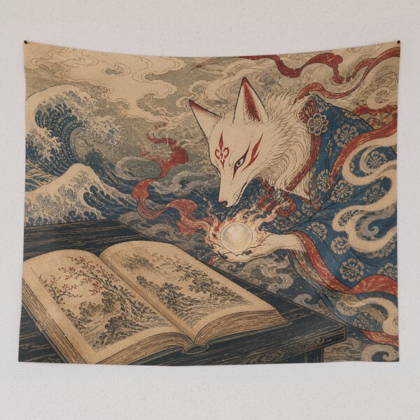 Item preview, Kitsune's Grimoire - Vintage Traditional Japanese Ukiyo-e Woodblock Print Style designed and sold by bapupa.