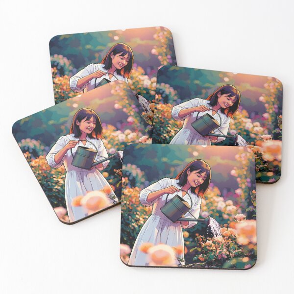 Item preview, Lady Watering the Roses designed and sold by tomorrowsart.
