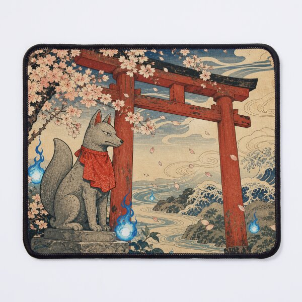 Item preview, Kitsune's Shrine - Vintage Traditional Japanese Ukiyo-e Woodblock Print Style designed and sold by bapupa.