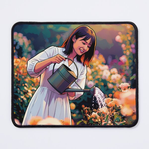 Item preview, Lady Watering the Roses designed and sold by tomorrowsart.