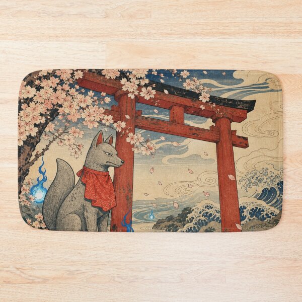 Item preview, Kitsune's Shrine - Vintage Traditional Japanese Ukiyo-e Woodblock Print Style designed and sold by bapupa.