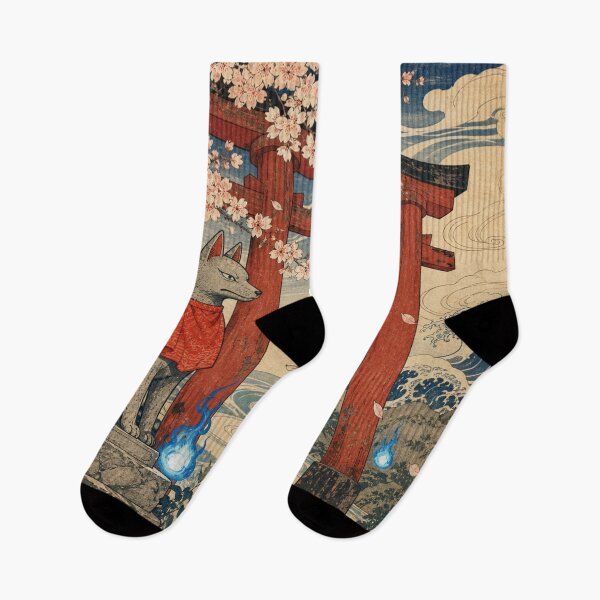 Item preview, Kitsune's Shrine - Vintage Traditional Japanese Ukiyo-e Woodblock Print Style designed and sold by bapupa.