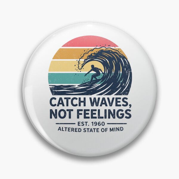 Item preview, Catch Waves Not Feelings Retro Surf Tee designed and sold by Epic Wear Store.