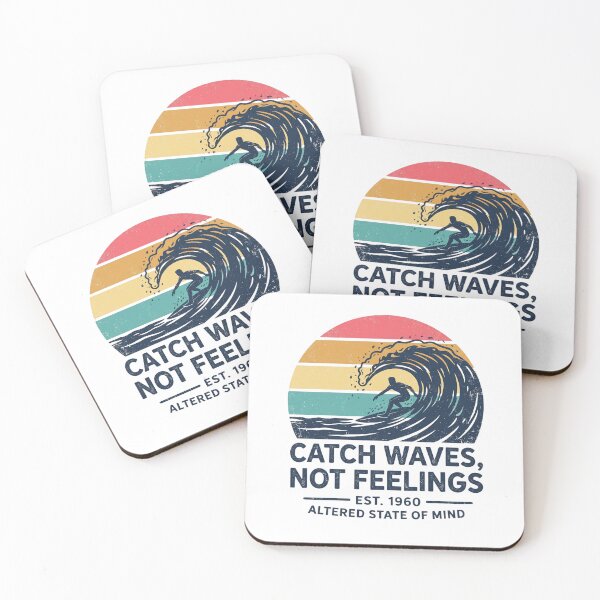 Item preview, Catch Waves Not Feelings Retro Surf Tee designed and sold by Epic Wear Store.