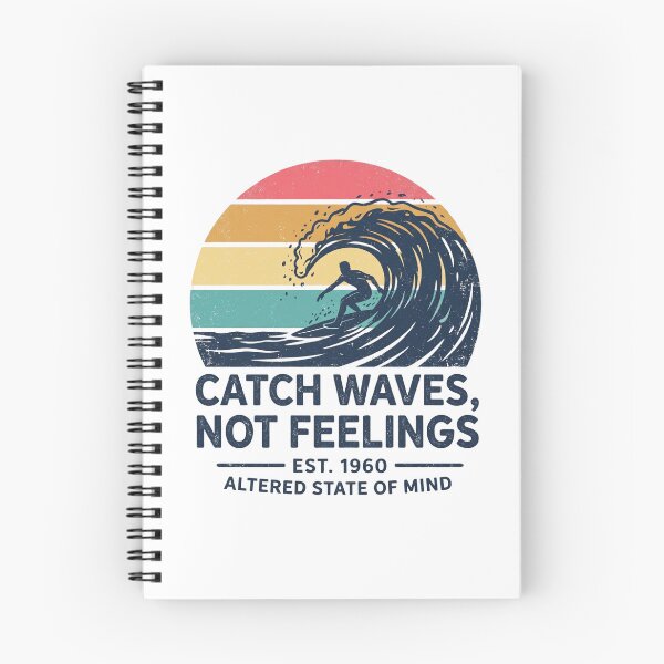 Item preview, Catch Waves Not Feelings Retro Surf Tee designed and sold by Epic Wear Store.